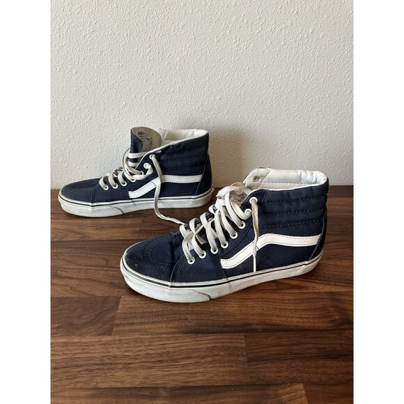 Vans High Top Sneakers Women's Size 10 Men's Size 8.5 Navy Shoes - Picture 4 of 10